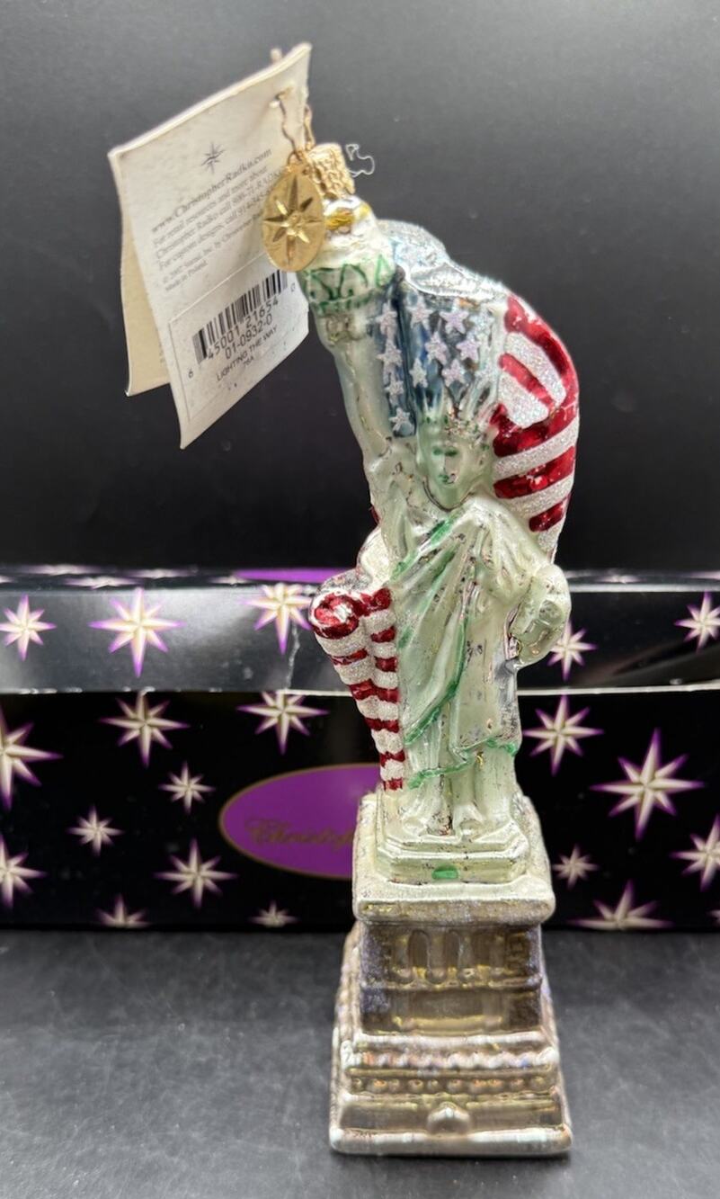 Christopher Radko Lighting The Way Statue of Liberty Ornament 9" Box LOOK -55D